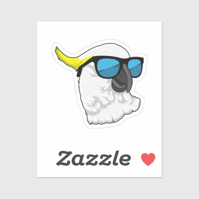 Pegatina Parrot with Sunglasses (Hoja)