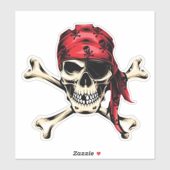 Pegatina Partido Pirata Salty Pirate Skull Adulto (Hoja)