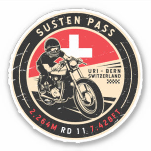 Pegatina Pasado de sustento   Suiza   Motocicleta