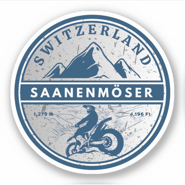 Pegatina Pasaje de motocicleta del paso de Saanenmöser (Anverso)