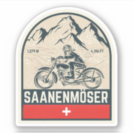 Pegatina Pasaje de motocicleta del paso de Saanenmöser