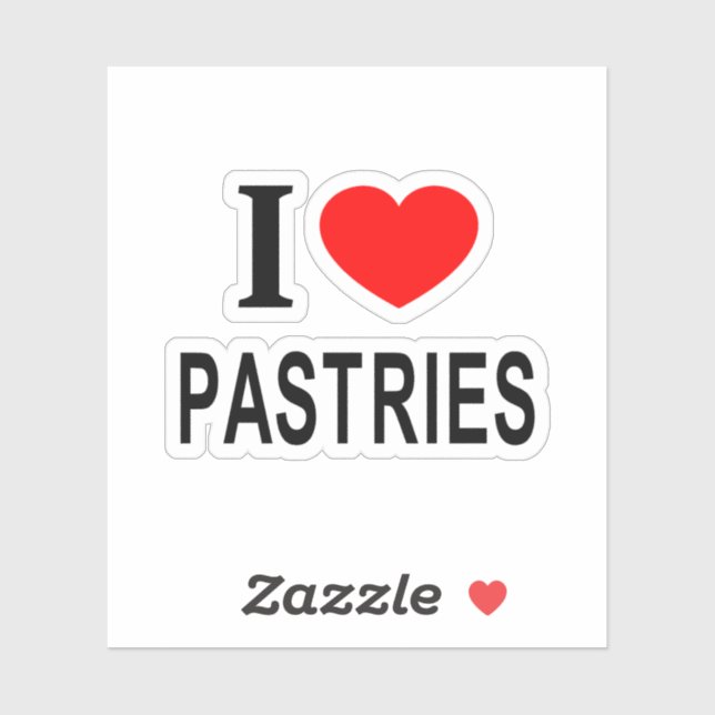 PEGATINA ❤️ PASAJES ME ENCANTAN LAS PASTELES EN EL CORAZÓN  (Hoja)
