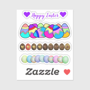 Pegatina Pascua de Huevos Coloridos en la Reserva de Desech