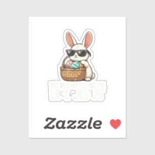 Pegatina Pascua Ningún Conejo Me Ama Como Jesús Cristiano