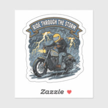 Pase a Través de la Tormenta Motocicleta de Vinilo