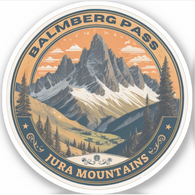 Pegatina Pase de Balmberg paseos en alpes suizos senderos d (Anverso)