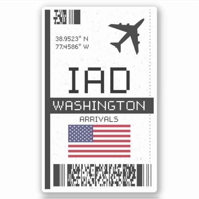Pegatina Pase de embarque de la IAD Washington - Seattle Tr (Anverso)