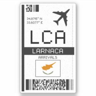 Pegatina Pase de embarque de LCA Larnaca - Viajes al aeropu