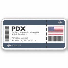 Pegatina Pase de embarque PDX Portland - Oregón