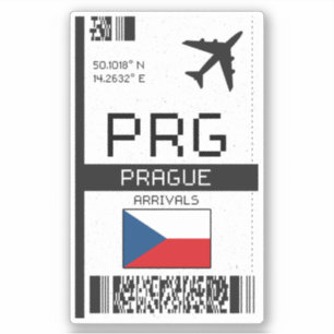 Pegatina Pase de embarque PRG Prague - Viaje a la República