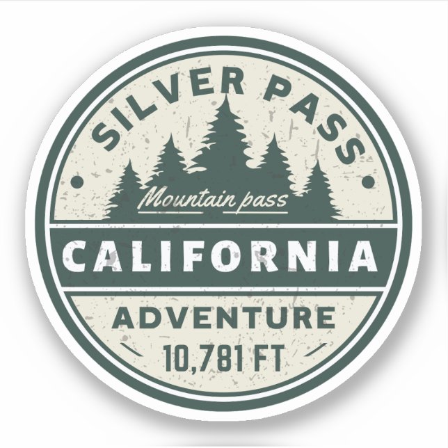 Pegatina Pase de plata, senderos de California (Anverso)