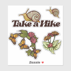 Pegatina Paseando por la naturaleza del caracol