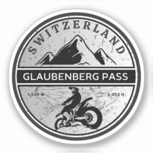 Pegatina Paseo de Glaubenberg en motocicleta por los alpes 