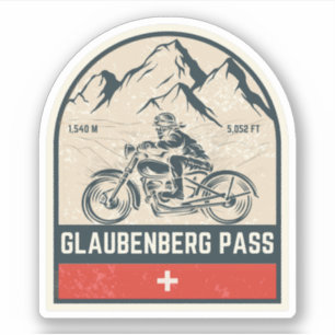 Pegatina Paseo de Glaubenberg en motocicleta por los alpes 