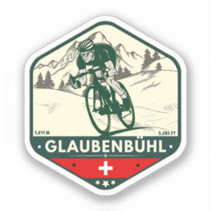Pegatina Paseo de Glaubenbüelen en motocicleta por los alpe