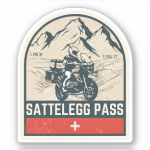 Pegatina Paseo de los satélites en motocicleta por los alpe