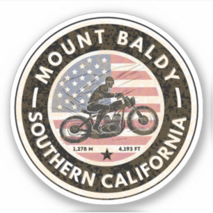 Pegatina paseo en motocicleta Mount Baldy, paso alpino de M