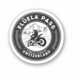 Pegatina Paseo en motocicleta por el paso de Flüela en los