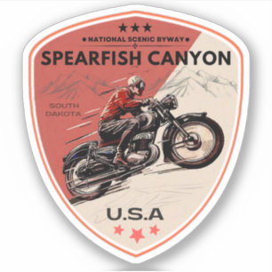 PEGATINA PASEO ESCÉNICO DE SPEARFISH CANYON MOTOCICLISMO