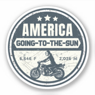 Pegatina Paseo Going-to-the-Sun montana viaje en motociclet