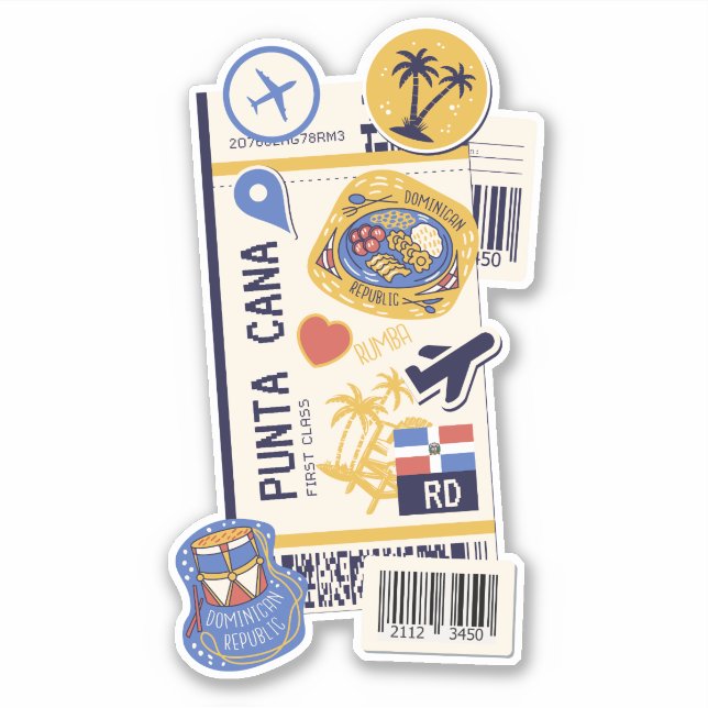 PEGATINA PASO DE CARRETERAS PUNTA CANA REPÚBLICA DOMINICANA (Anverso)