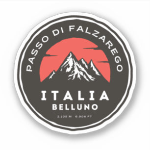 Pegatina Paso de Falzarego - paso de montaña italiano Dolom