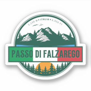 Pegatina Paso de Falzarego-paso de montaña italiano dolomit