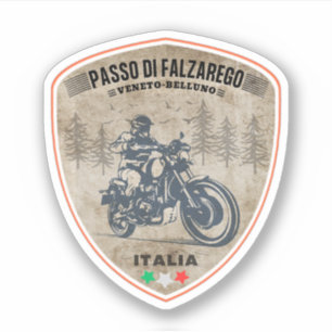 Pegatina Paso de Falzarego-paso de montaña italiano viaje