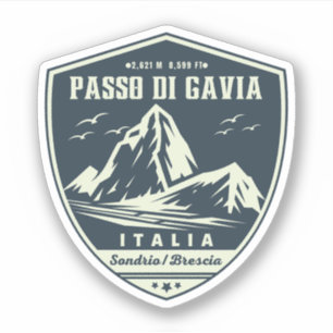 Pegatina paso de Gavia - Paso de Gavia italiano Montaña Alp