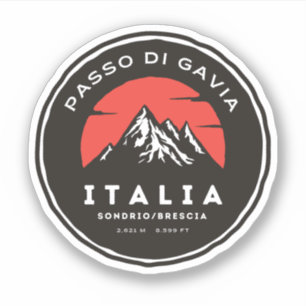 Pegatina paso de Gavia - paso de Gavia montañas italianas a