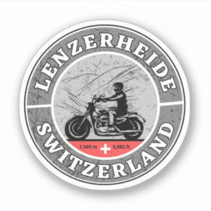 Pegatina paso de Lenzerheide tour en moto por los Alpes sui