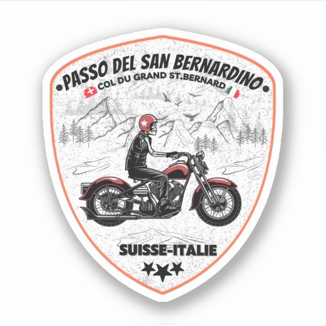 Pegatina Paso de San Bernardino en los Aplausos de Moto (Anverso)