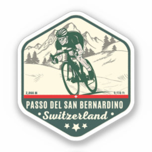 Pegatina Paso de San Bernardino en moto Alpes suizos