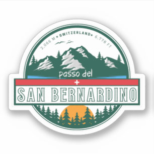 Pegatina Paso de San Bernardino en moto suiza apls