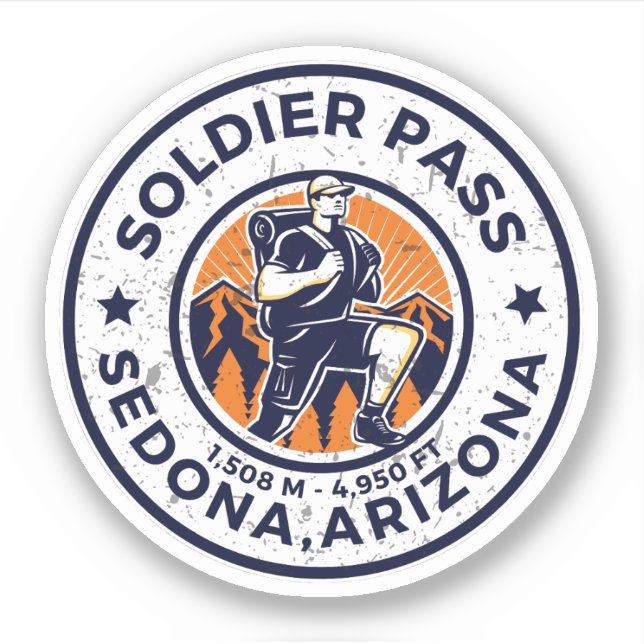 Pegatina paso de soldado senderos de Arizona (Anverso)