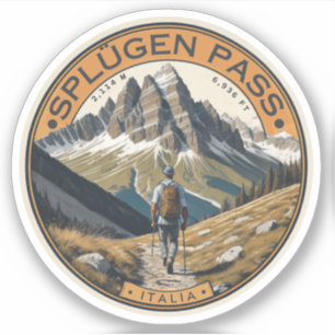 Pegatina Paso de Splugen montaña Alpes Lepontinos italianos