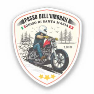 Pegatina Paso de Umbrail frontera Italia-Suiza Alpes