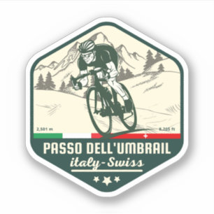 Pegatina Paso de Umbrail frontera Italia-Suiza Alpes