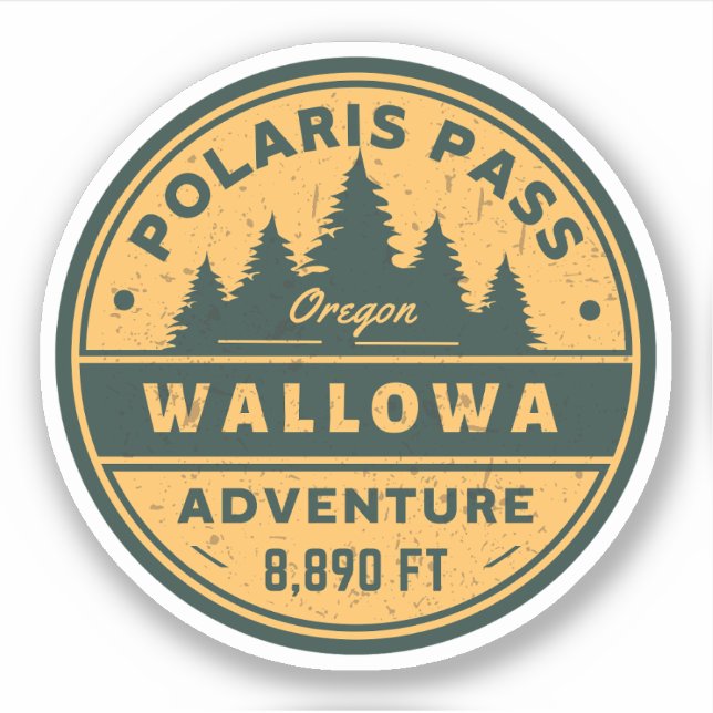 Pegatina paso polaris wallowa senderismo Oregon paso alpino (Anverso)