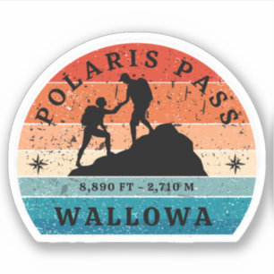 Pegatina paso polaris wallowa senderismo Oregon paso alpino