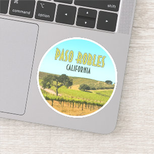 Pegatina Paso Robles California Vineyard Vintage