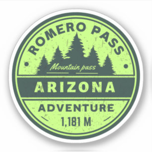 Pegatina paso Romero, Arizona senderismo puertos alpinos