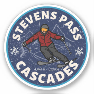 Pegatina Paso Stevens, cascadas que abarcan la pista de esq