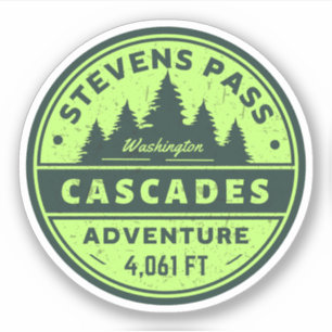 Pegatina Paso Stevens, cascadas que abarcan la ruta de send