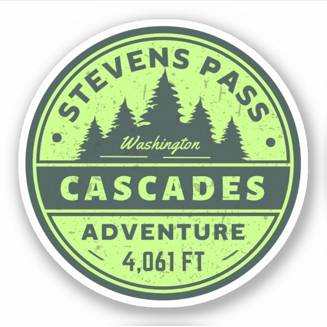 Pegatina Paso Stevens, cascadas que abarcan la ruta de send (Anverso)