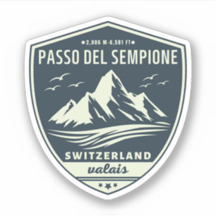 Pegatina Passo del Sempione italiano suizo Montañas moto