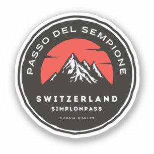 Pegatina Passo del Sempione italiano suizo Montañas moto