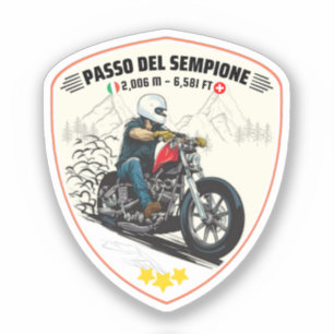 Pegatina Passo del Sempione italiano suizo Montañas moto