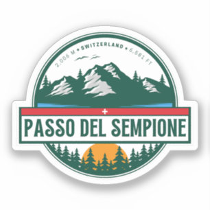 Pegatina Passo del Sempione italiano suizo Montañas moto