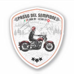Pegatina Passo del Sempione italiano suizo Montañas motocic
